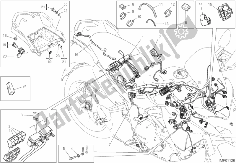 Todas as partes de Chicote De Fiação do Ducati Multistrada 1260 ABS USA 2020